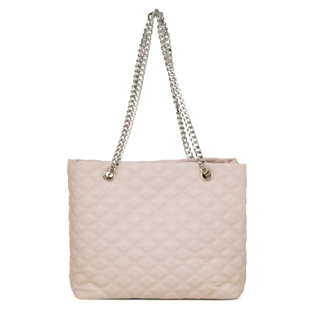 Borsa a spalla rosa chiaro da Donna trapuntata con motivo a rombi Lora Ferres