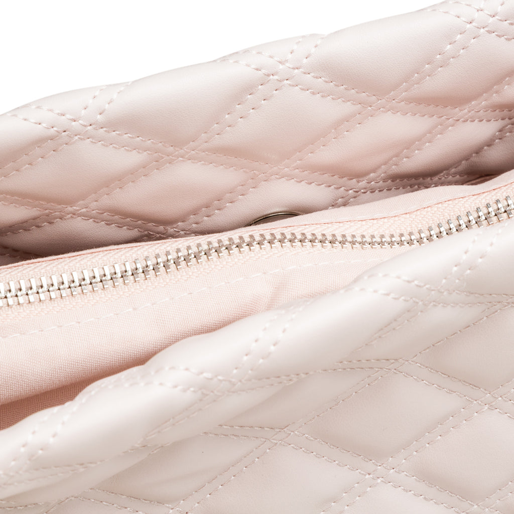 Borsa a spalla rosa chiaro da Donna trapuntata con motivo a rombi Lora Ferres