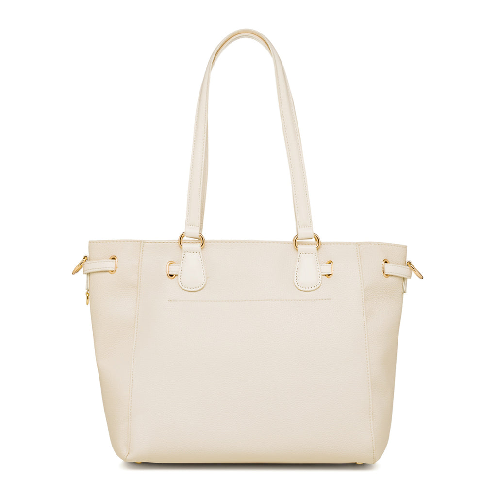 Borsa a spalla bianco off-white da Donna con rifiniture dorate Lora Ferres