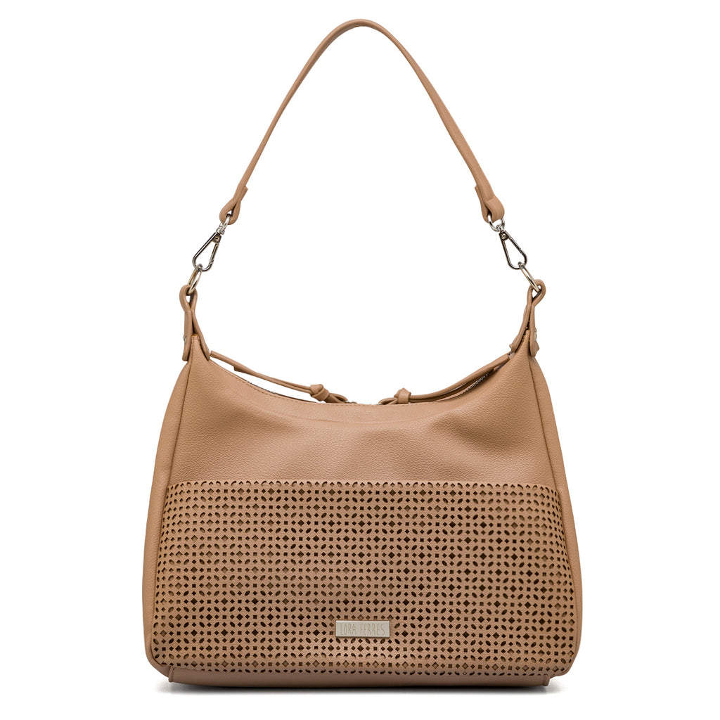 Borsa a spalla Beige da Donna con dettaglio traforato Lora Ferres