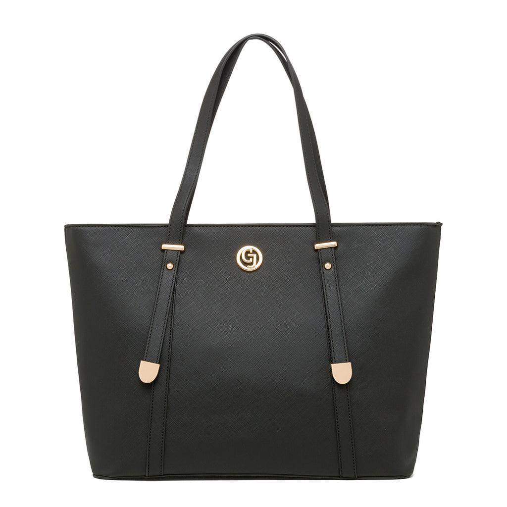 Borsa a spalla nera da Donna con logo in metallo Carrera Jeans