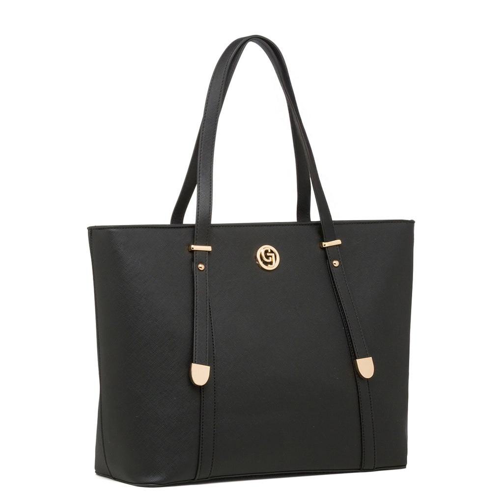 Borsa a spalla nera da Donna con logo in metallo Carrera Jeans