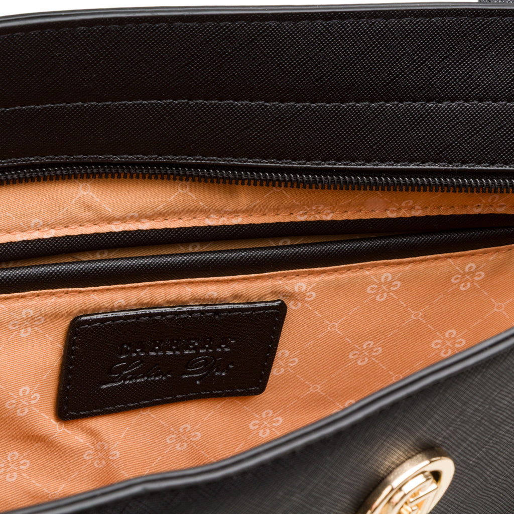 Borsa a spalla nera da Donna con logo in metallo Carrera Jeans