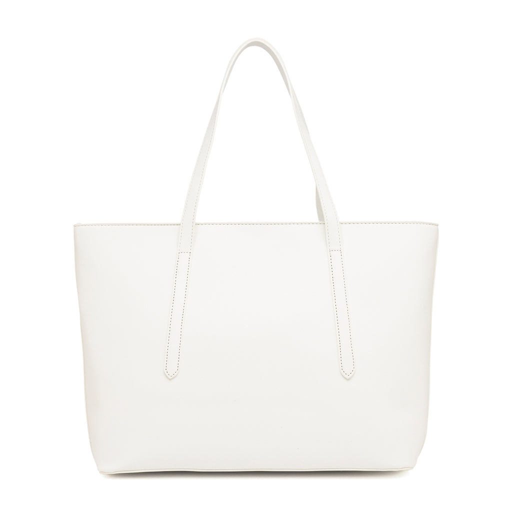 Borsa a spalla bianca da Donna con logo in metallo Carrera Jeans