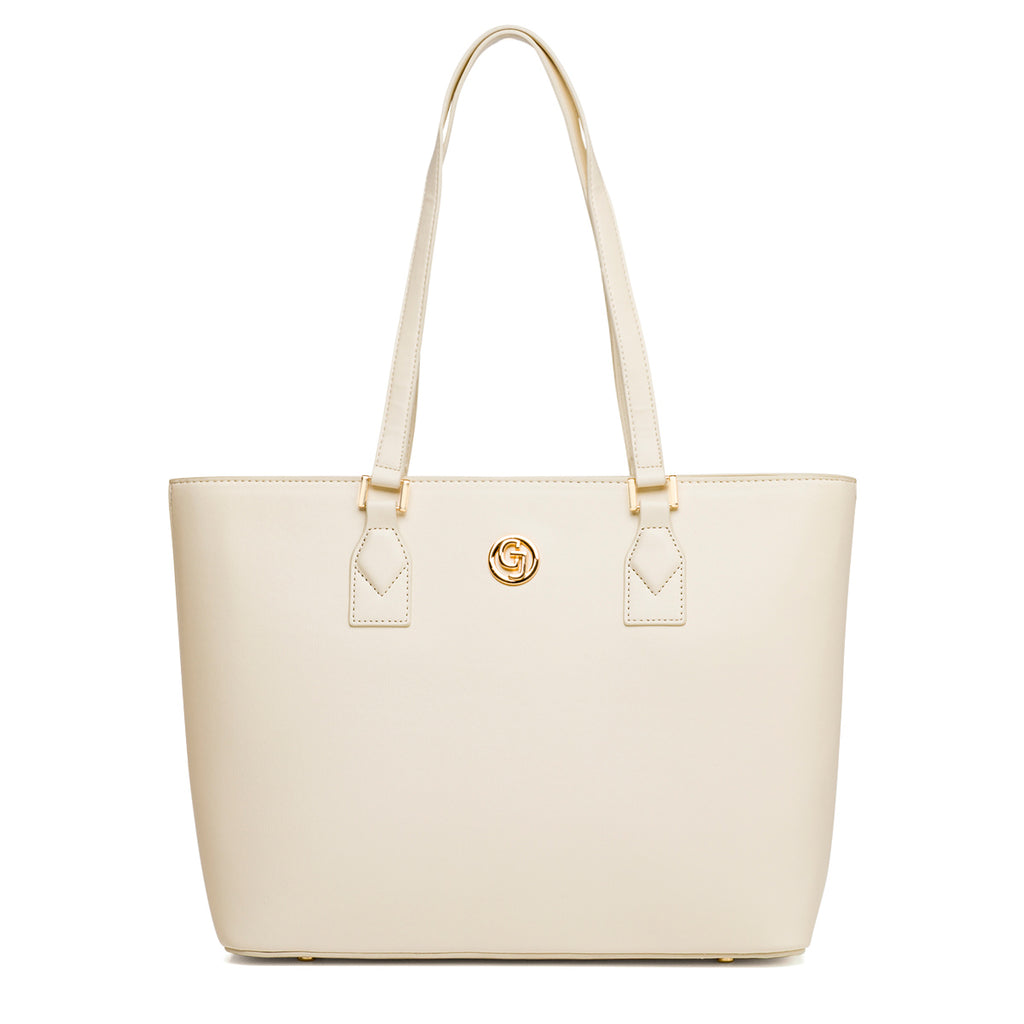 Borsa a spalla Bianco off-white da Donna con logo in metallo Carrera Jeans