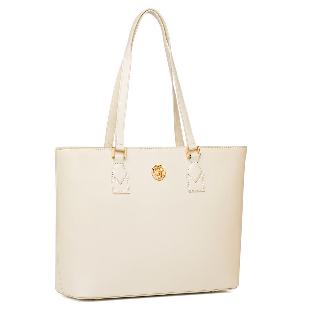 Borsa a spalla Bianco off-white da Donna con logo in metallo Carrera Jeans
