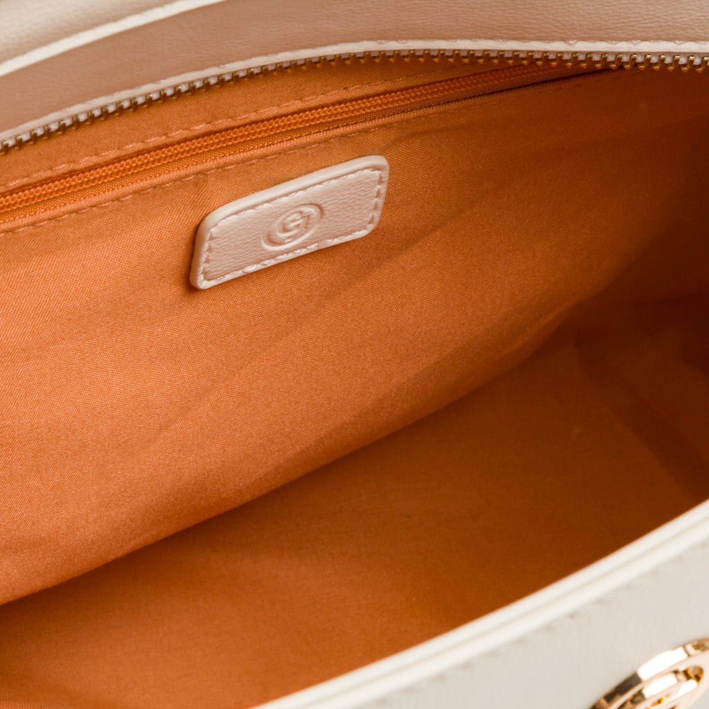 Borsa a spalla Bianco off-white da Donna con logo in metallo Carrera Jeans