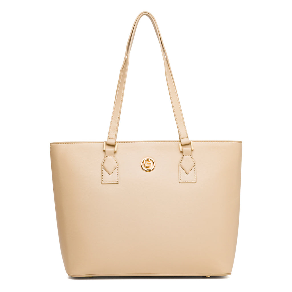 Borsa a spalla Beige da Donna con logo in metallo Carrera Jeans