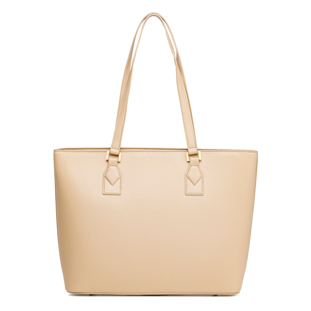 Borsa a spalla Beige da Donna con logo in metallo Carrera Jeans