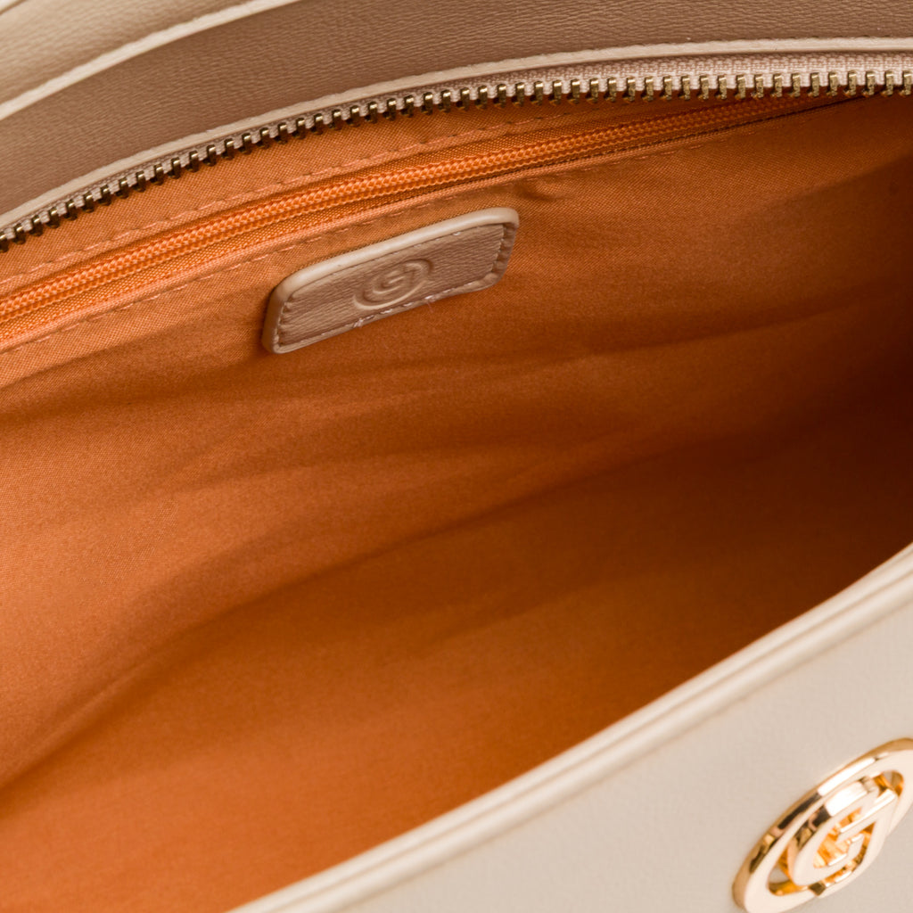 Borsa a spalla Beige da Donna con logo in metallo Carrera Jeans