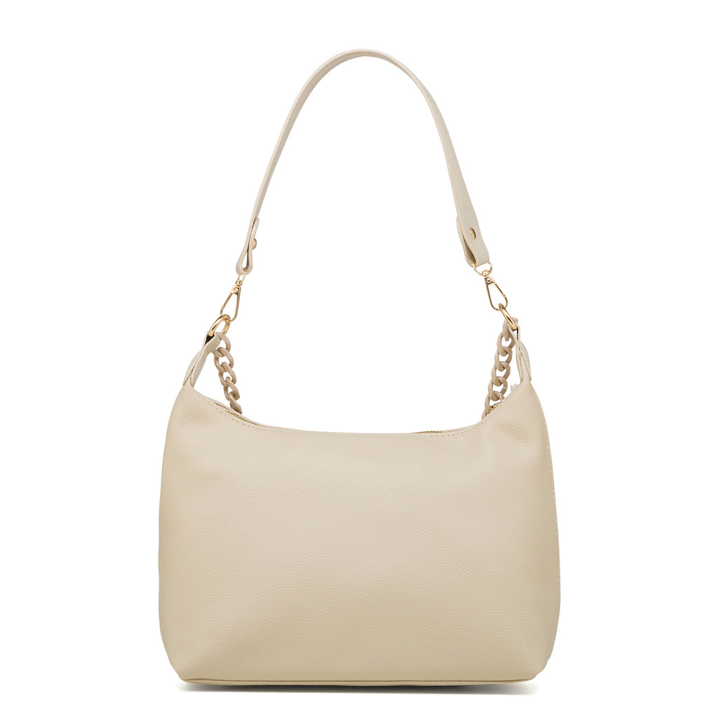 Borsa a spalla bianco off-white da Donna con catena e logo Swish Jeans