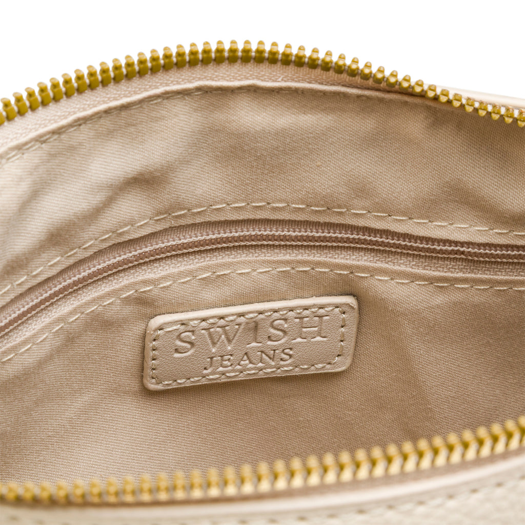 Borsa a spalla bianco off-white da Donna con catena e logo Swish Jeans