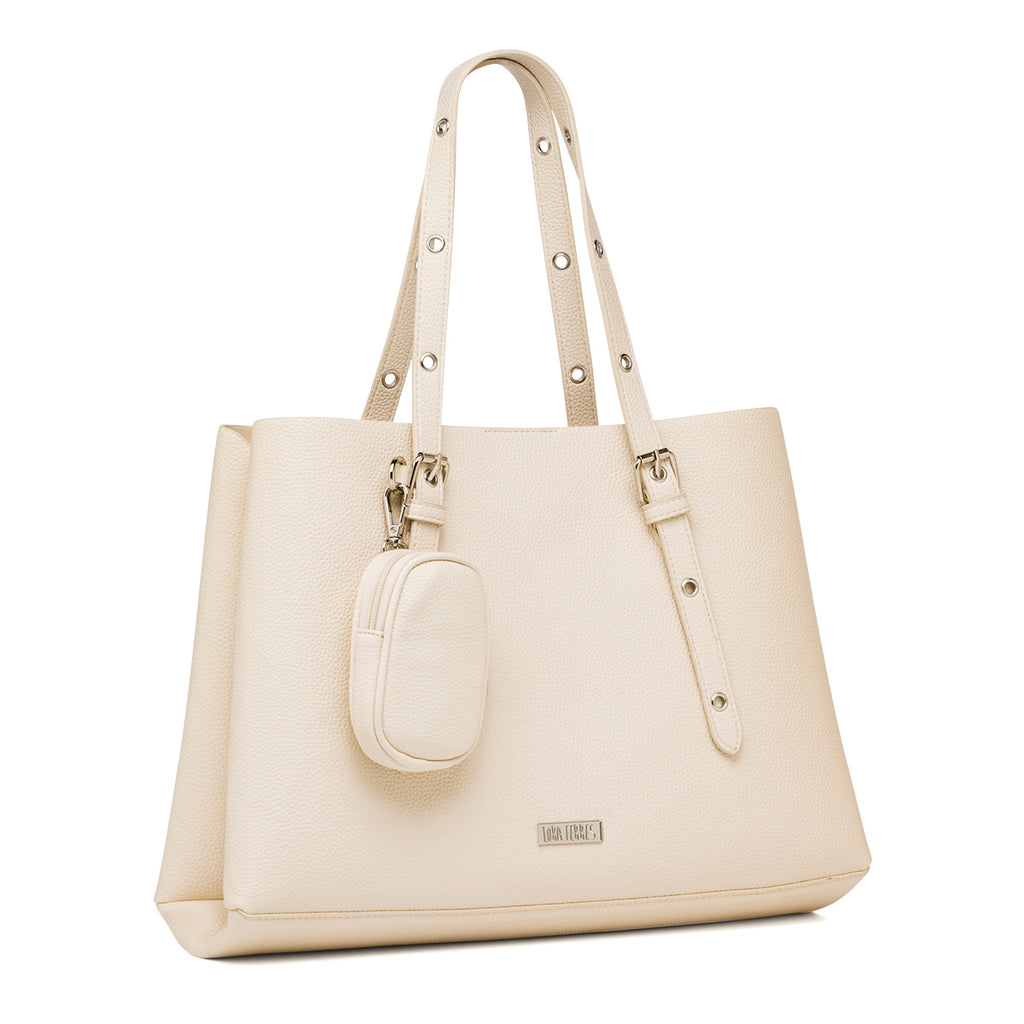 Borsa a spalla bianco off-white da Donna con portafoglio Lora Ferres
