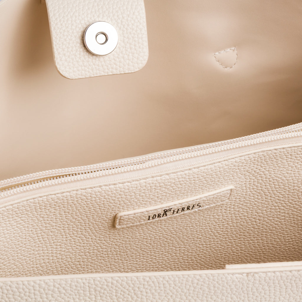 Borsa a spalla bianco off-white da Donna con portafoglio Lora Ferres