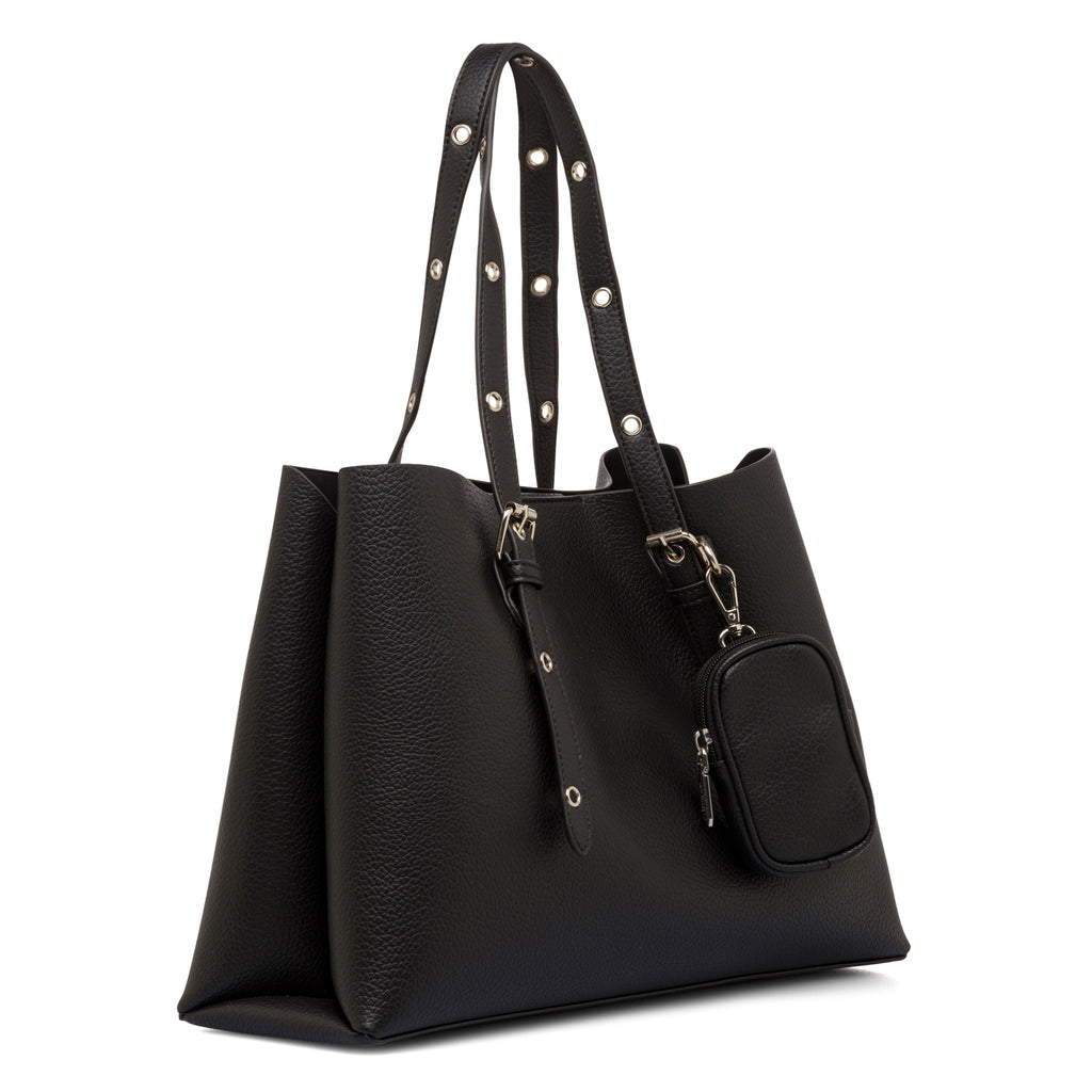 Borsa a spalla nera da Donna con dettagli metallici Lora Ferres