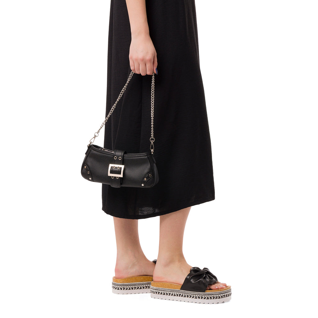 Borsetta nera da Donna con chiusura regolabile con fibbia Lora Ferres