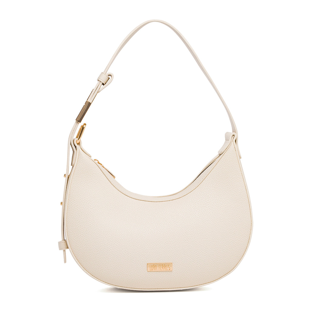 Borsa a spalla bianco off-white da Donna con logo in metallo Lora Ferres
