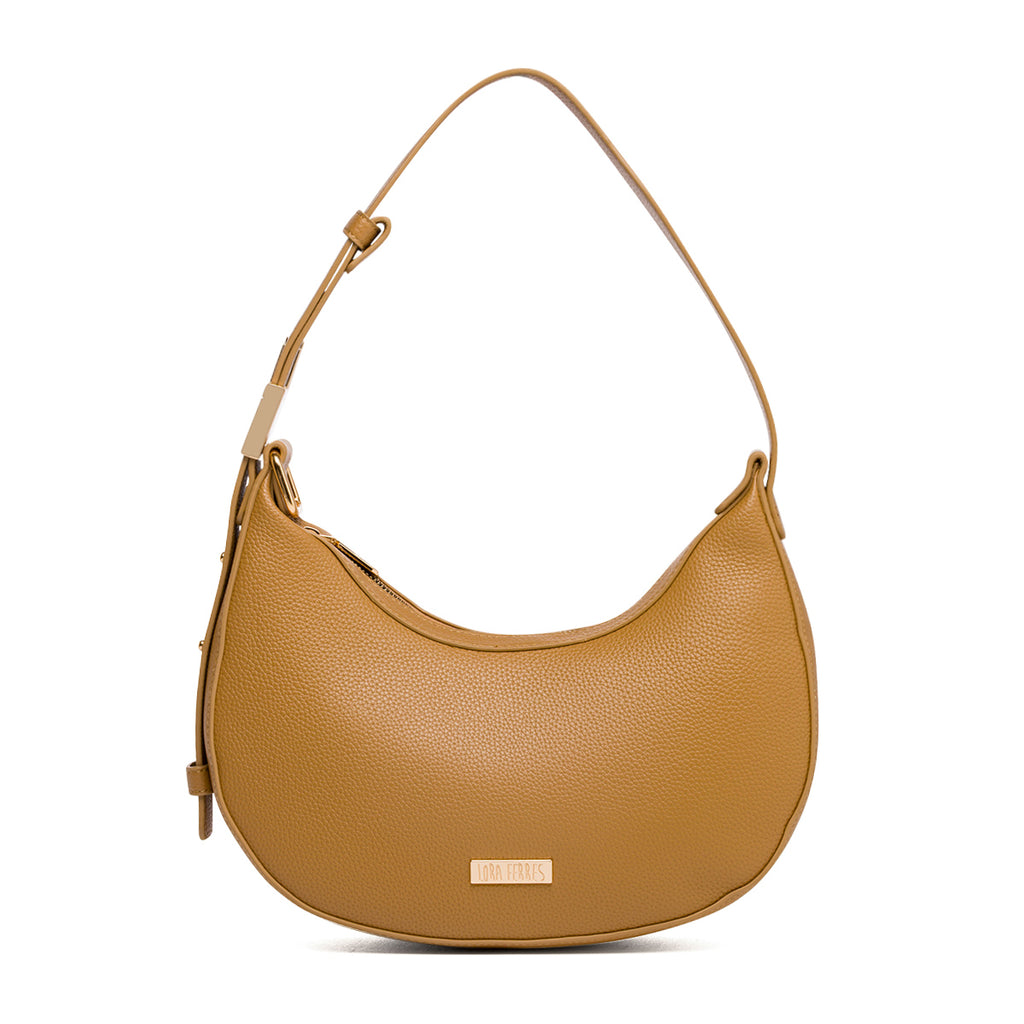 Borsa a spalla Beige da Donna con logo in metallo Lora Ferres