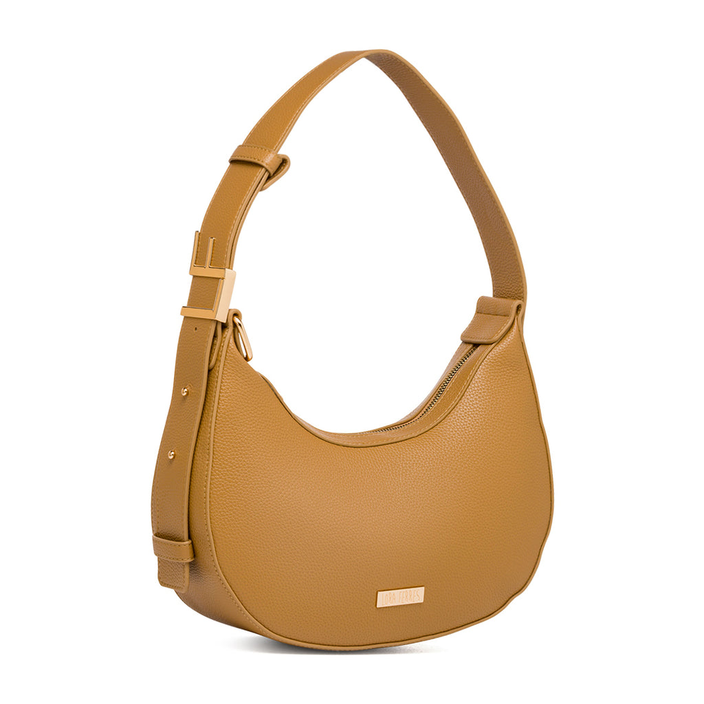 Borsa a spalla Beige da Donna con logo in metallo Lora Ferres