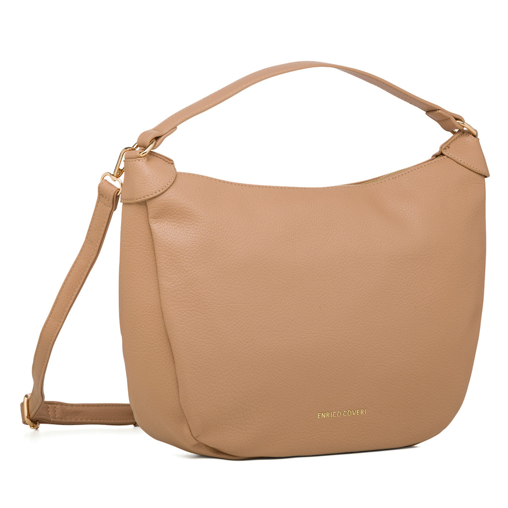 Borsa a spalla beige da Donna con logo Enrico Coveri