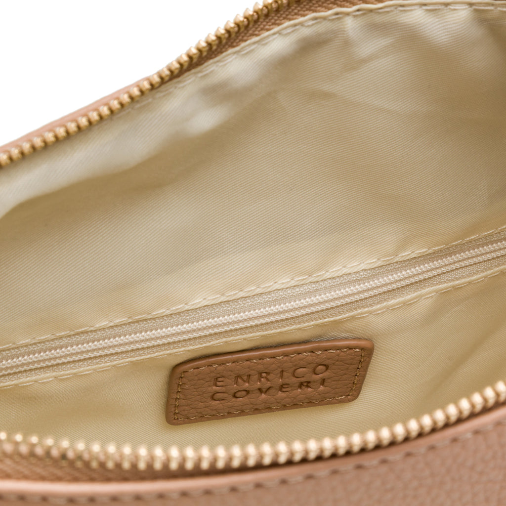 Borsa a spalla beige da Donna con logo Enrico Coveri