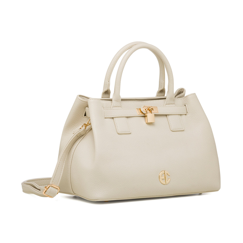 Borsa a mano bianco off-white da Donna con dettaglio lucchetto Enrico Coveri