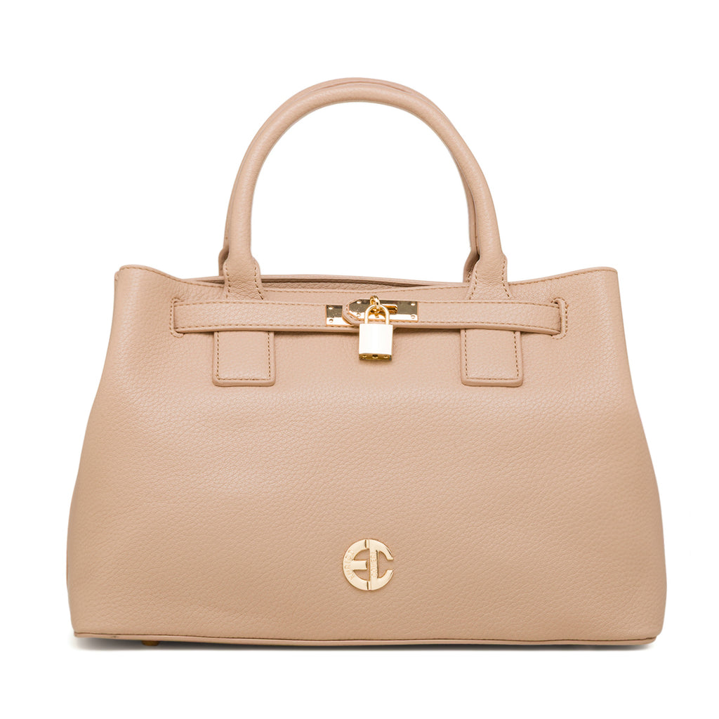 Borsa a mano beige da Donna con chiusura a lucchetto Enrico Coveri