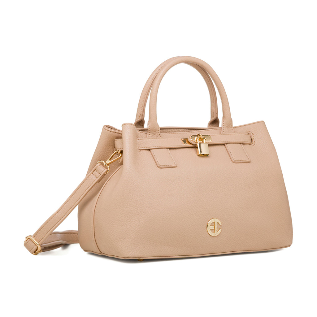 Borsa a mano beige da Donna con chiusura a lucchetto Enrico Coveri