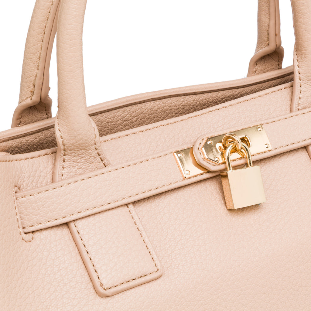 Borsa a mano beige da Donna con chiusura a lucchetto Enrico Coveri