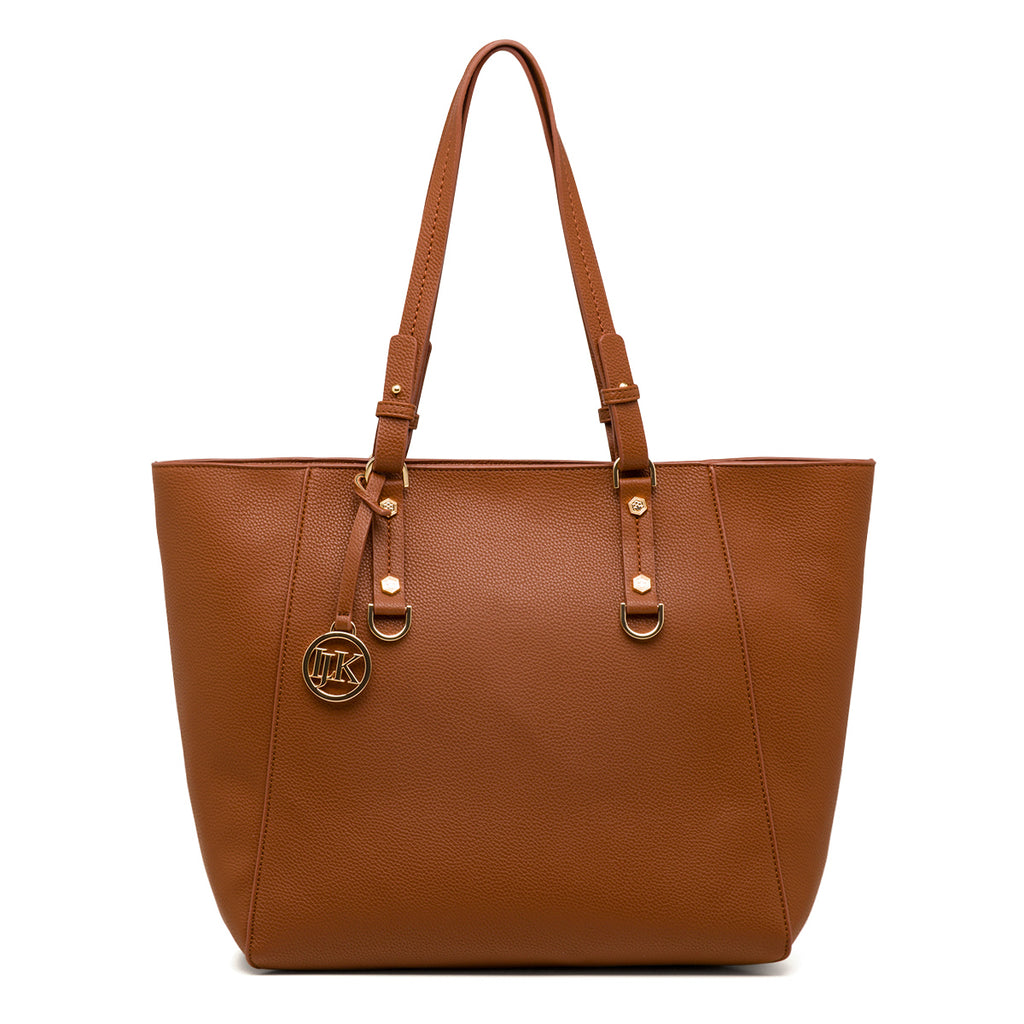 Borsa a spalla marrone da Donna con logo pendente dorato Lumberjack