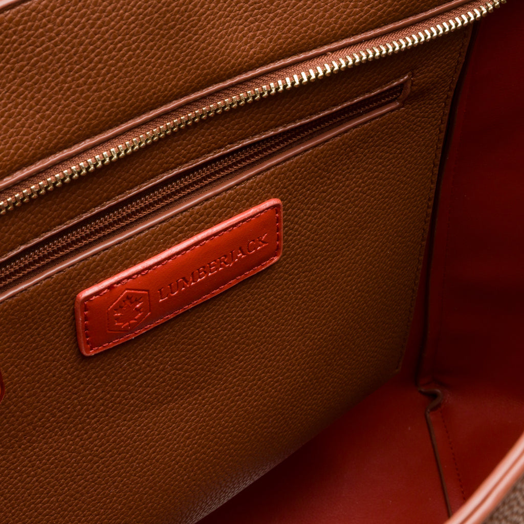 Borsa a spalla marrone da Donna con logo pendente dorato Lumberjack