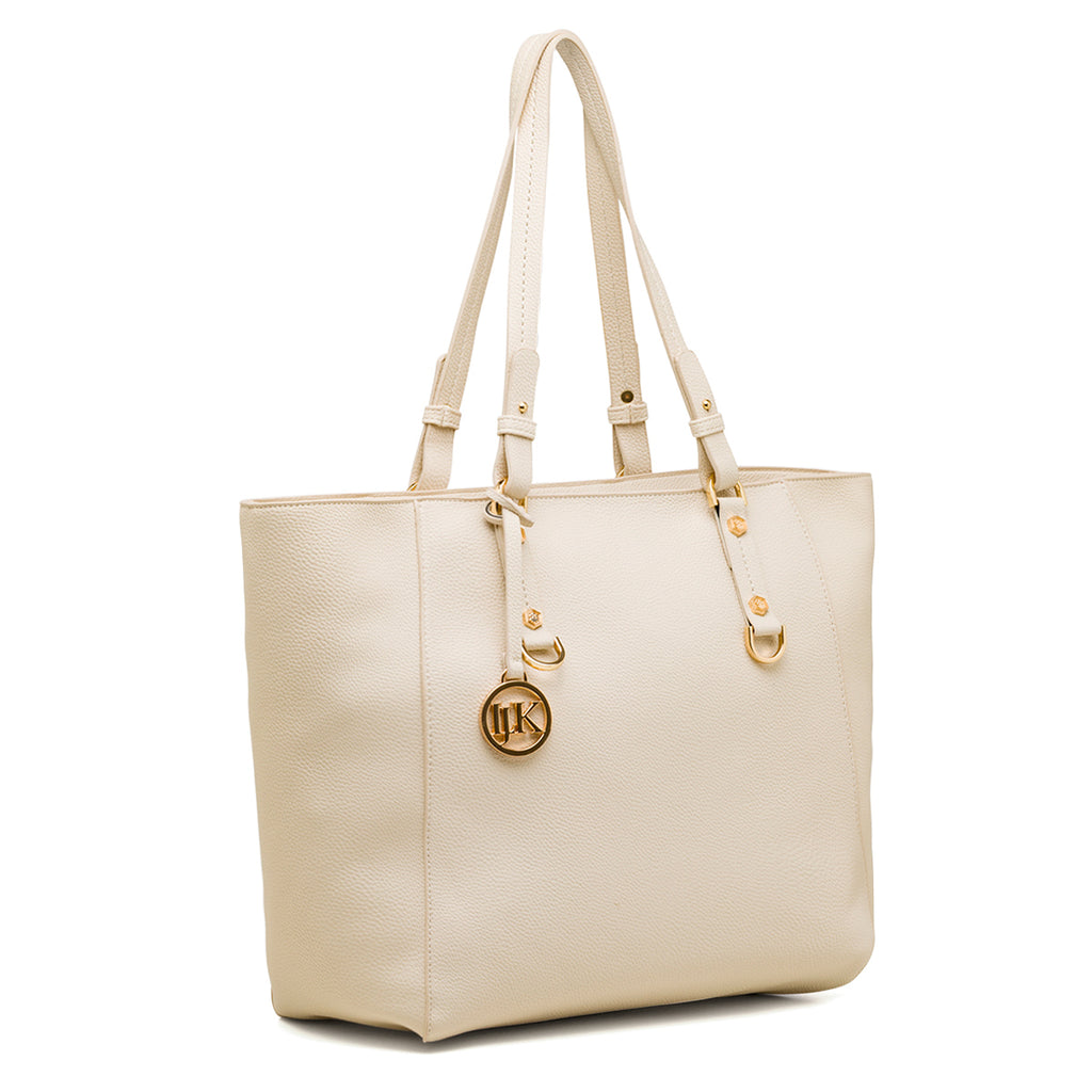 Borsa a spalla bianca off-white da Donna con logo pendente dorato Lumberjack