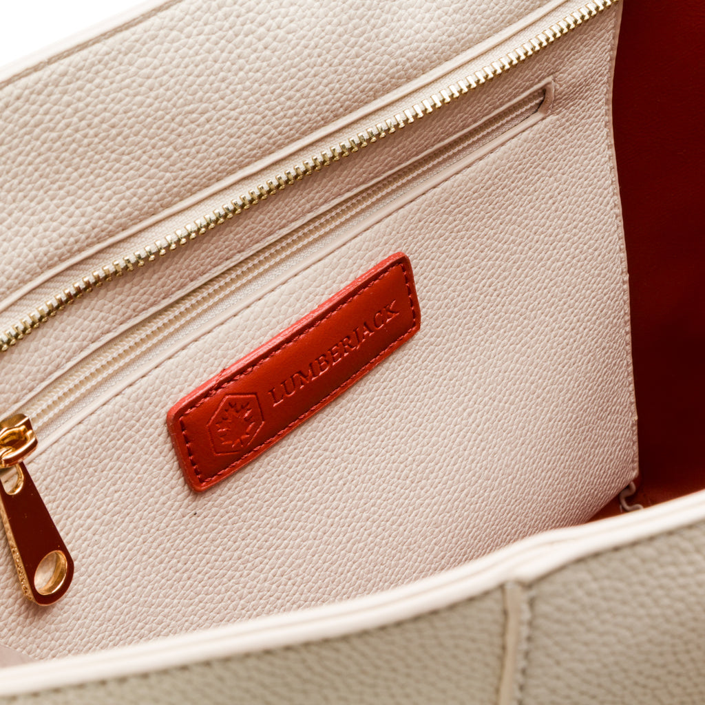 Borsa a spalla bianca off-white da Donna con logo pendente dorato Lumberjack