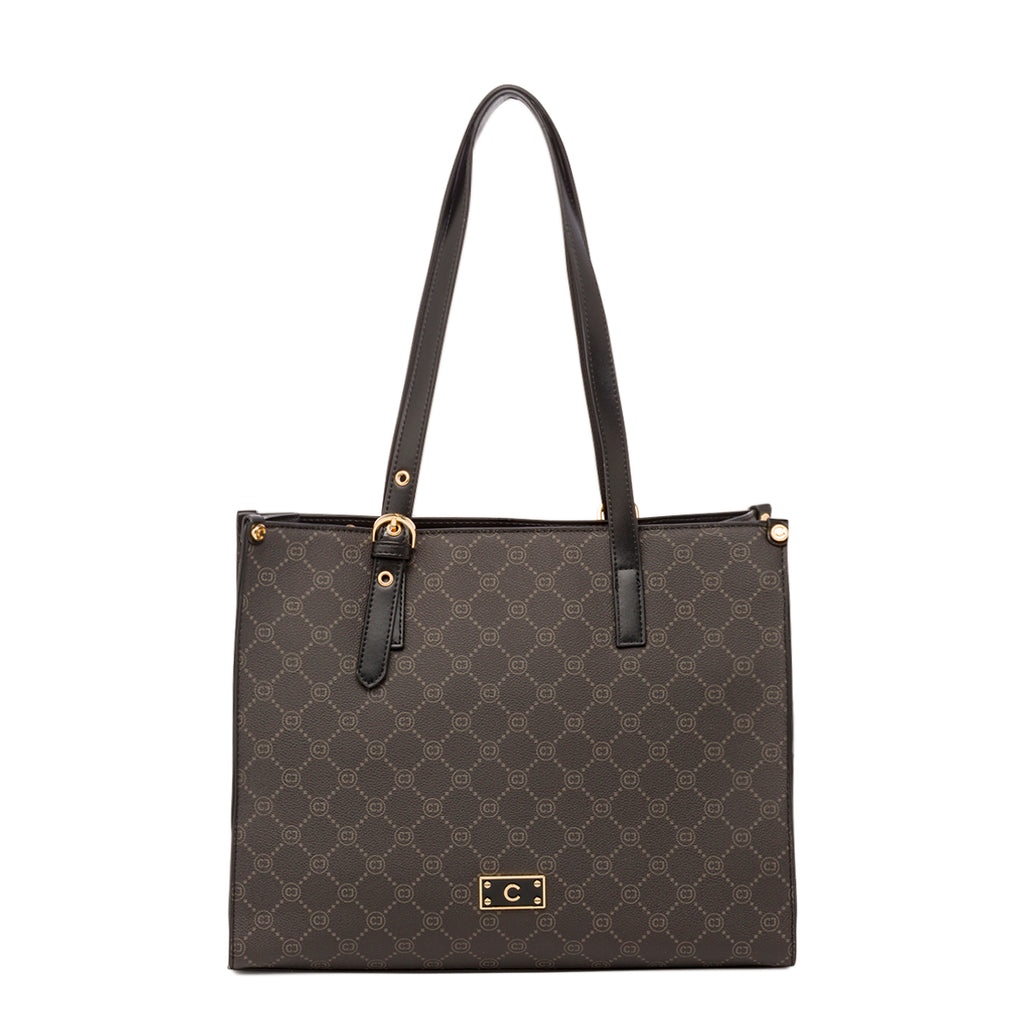 Borsa a spalla nera da Donna con stampa Carrera