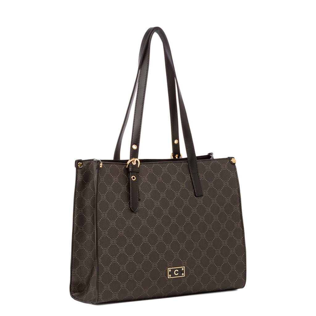 Borsa a spalla nera da Donna con stampa Carrera