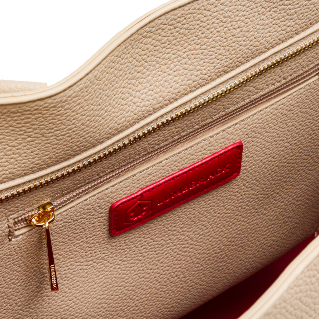 Borsa a spalla beige da Donna con ciondolo logo Lumberjack