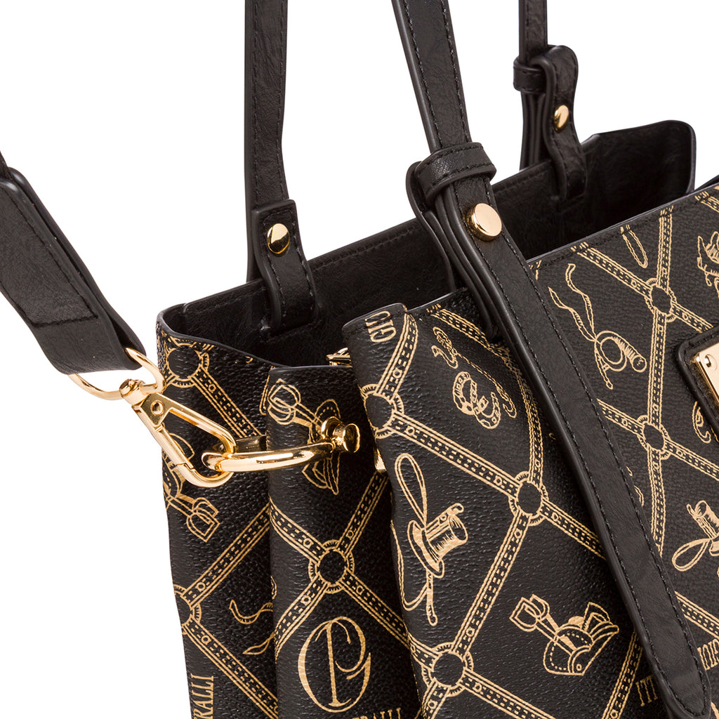 Borsa a spalla nera da Donna con stampa All Over Giulia Pieralli