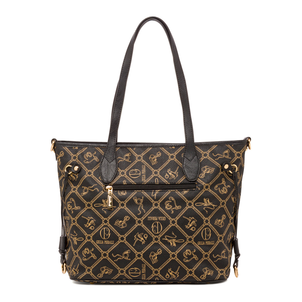 Borsa a spalla nera da Donna con stampa logo Giulia Pieralli