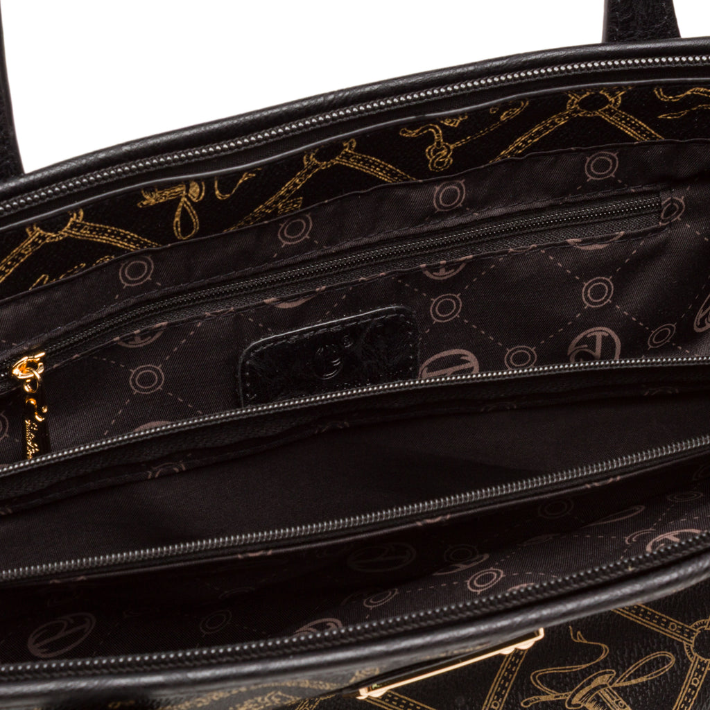 Borsa a spalla nera da Donna con stampa logo Giulia Pieralli