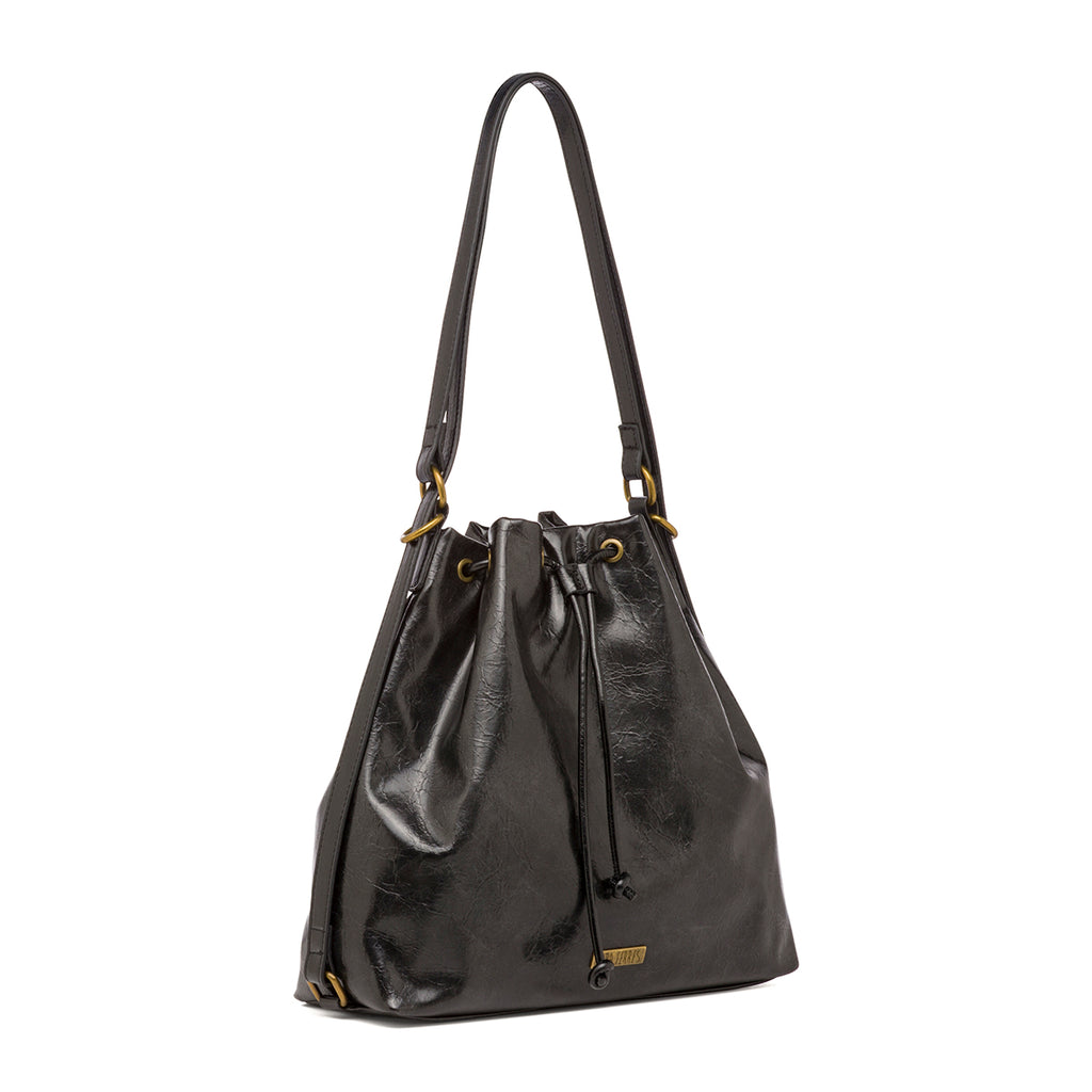 Borsa a secchiello nera da Donna Lora Ferres