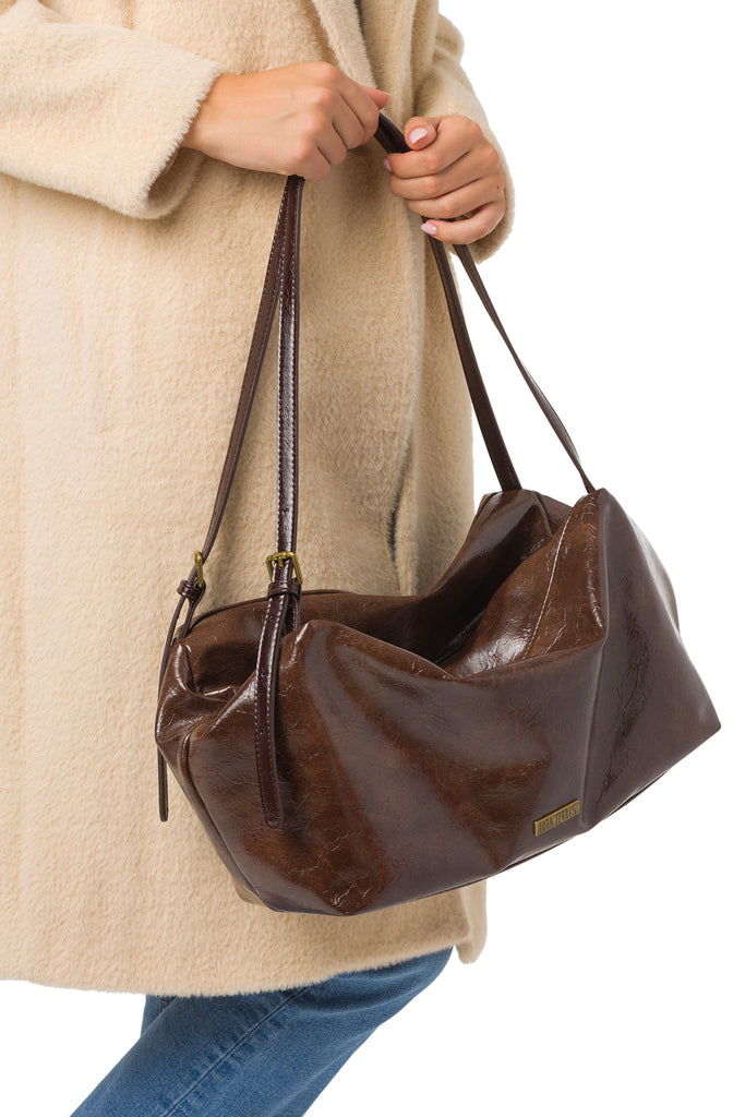 Borsa a spalla marrone da Donna Lora Ferres