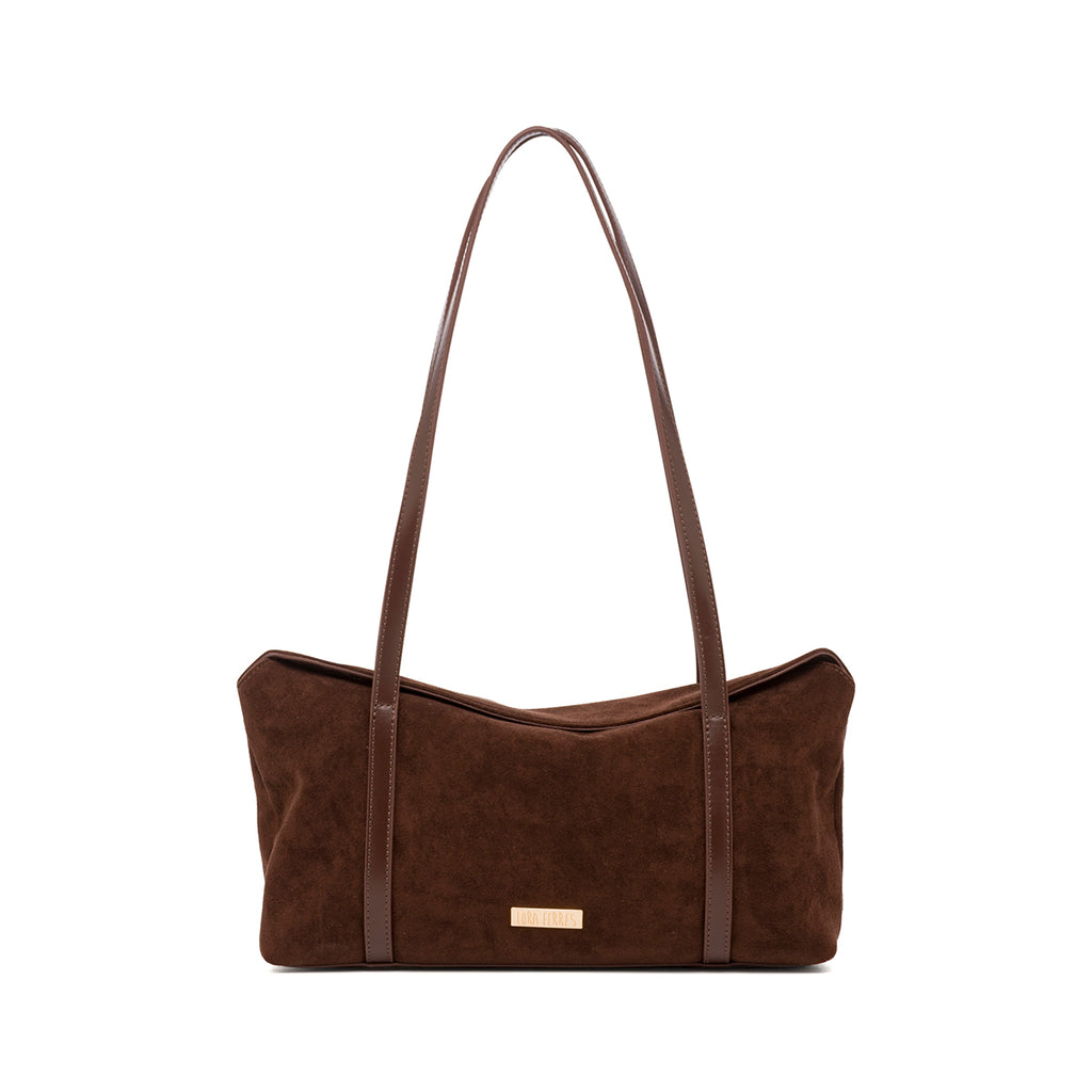 Borsa a spalla marrone da Donna in camoscio Lora Ferres