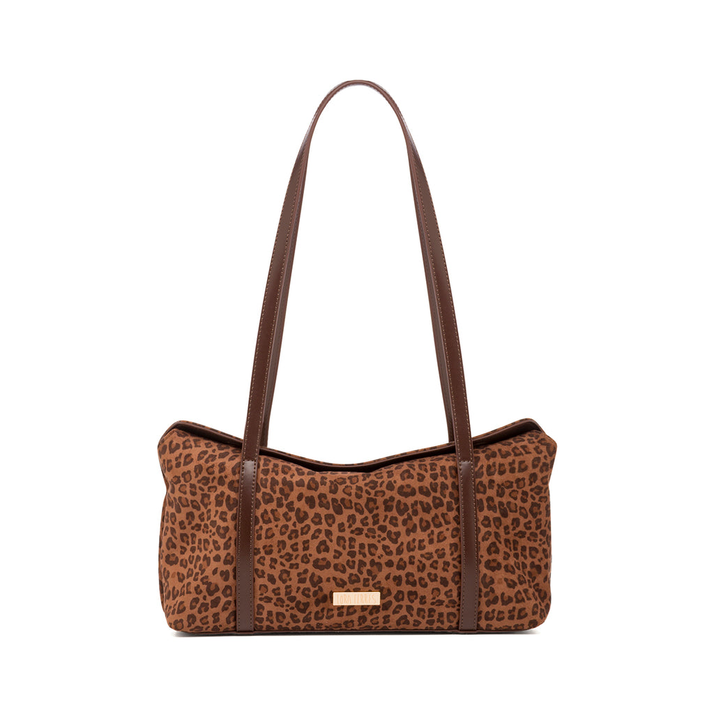 Borsa con stampa leopardata marrone da Donna Lora Ferres
