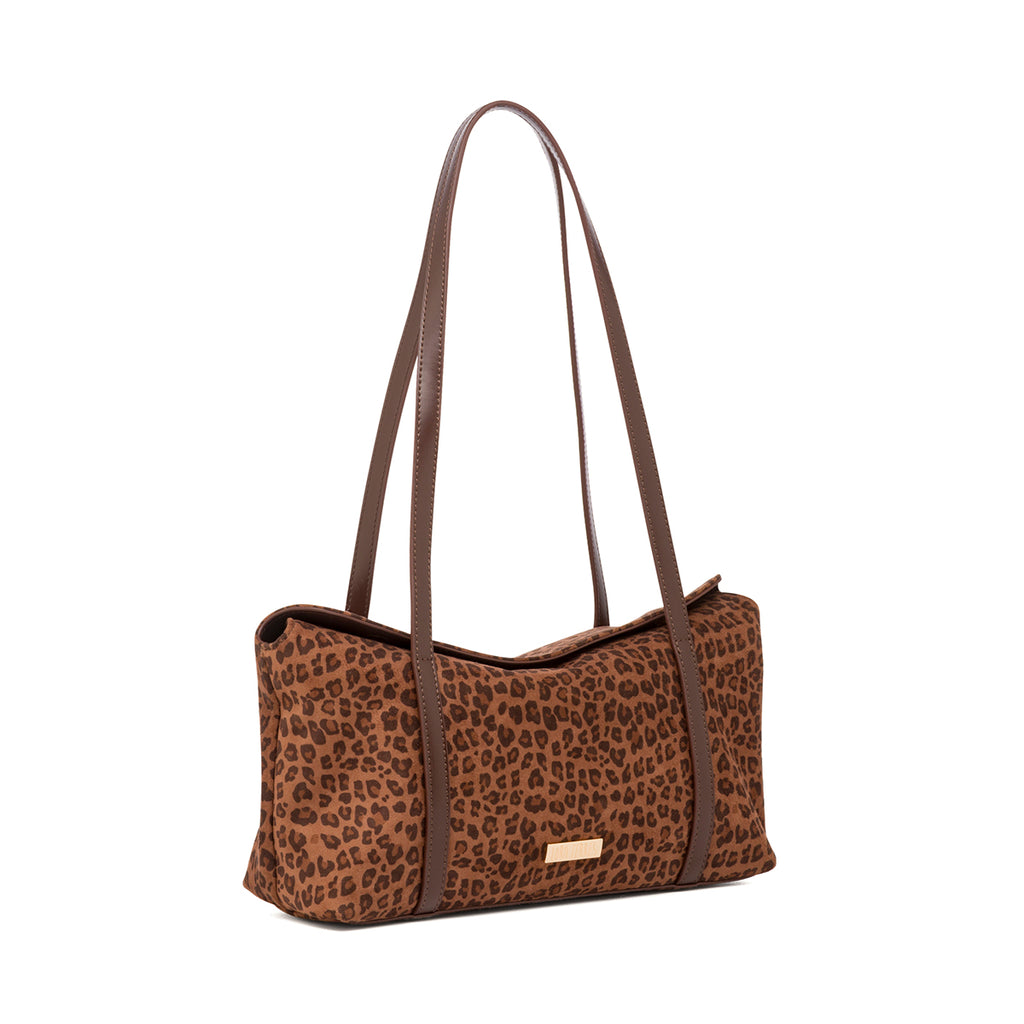 Borsa con stampa leopardata marrone da Donna Lora Ferres