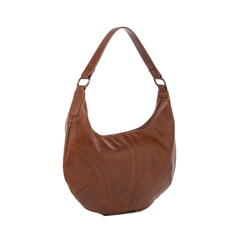 Borsa a mezzaluna marrone da Donna Lora Ferres