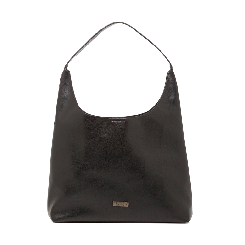 Borsa a spalla nera da Donna con chiusura bottone Lora Ferres