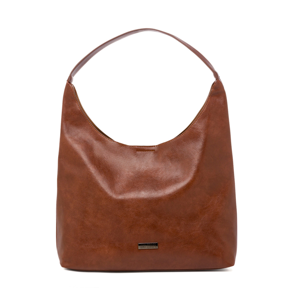 Borsa a spalla marrone da Donna con logo Lora Ferres