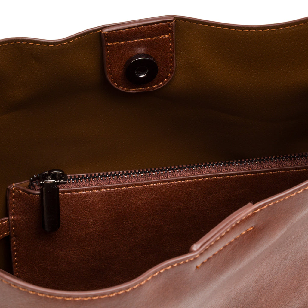 Borsa a spalla marrone da Donna con logo Lora Ferres