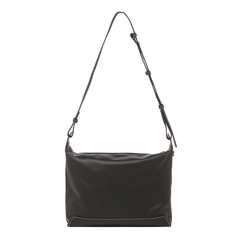 Borsa a spalla nera da Donna con cuciture a vista Lora Ferres