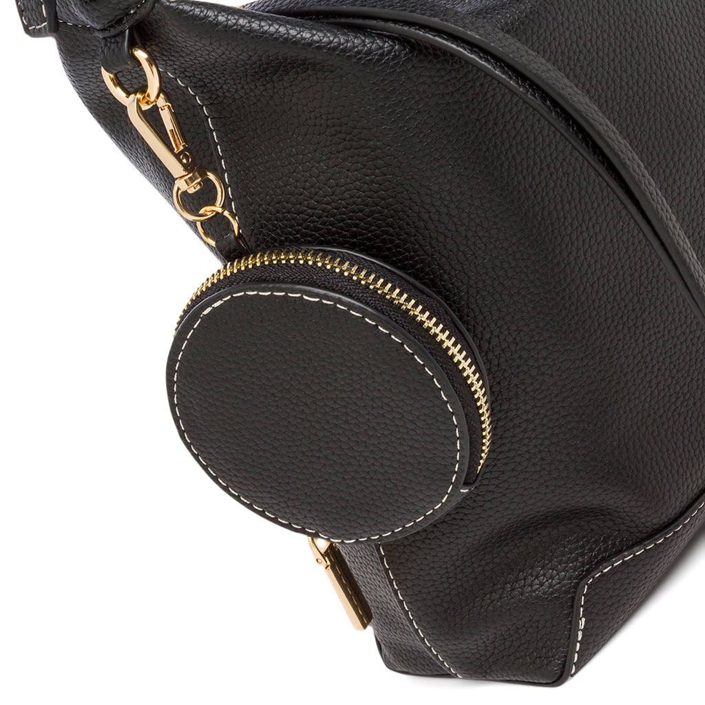 Borsa a spalla nera da Donna con cuciture a vista Lora Ferres